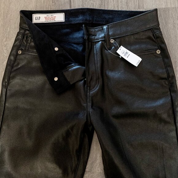 Vegan Leather Mid-Rise Pants - Picture 3 of 6